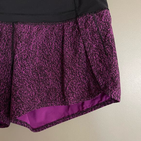 Lululemon Run Times Short Purple Black Size 6 Athletic Gym Workout Running - Picture 11 of 16